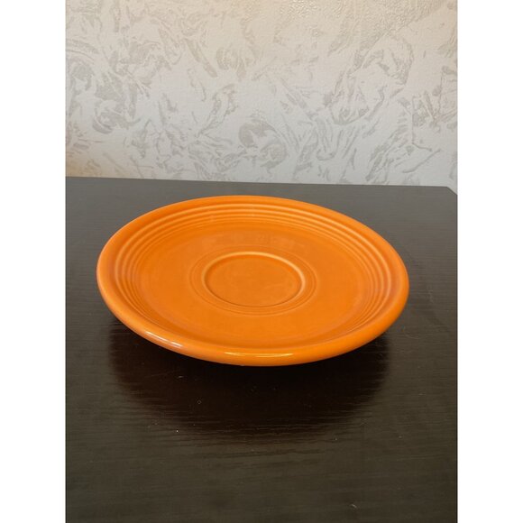 2 Fiesta Homer Laughlin Co. Made In USA Orange Saucer Plate Lead Free - Picture 3 of 5